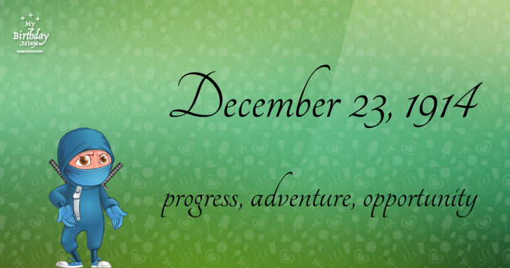 December 23, 1914 Birthday Ninja