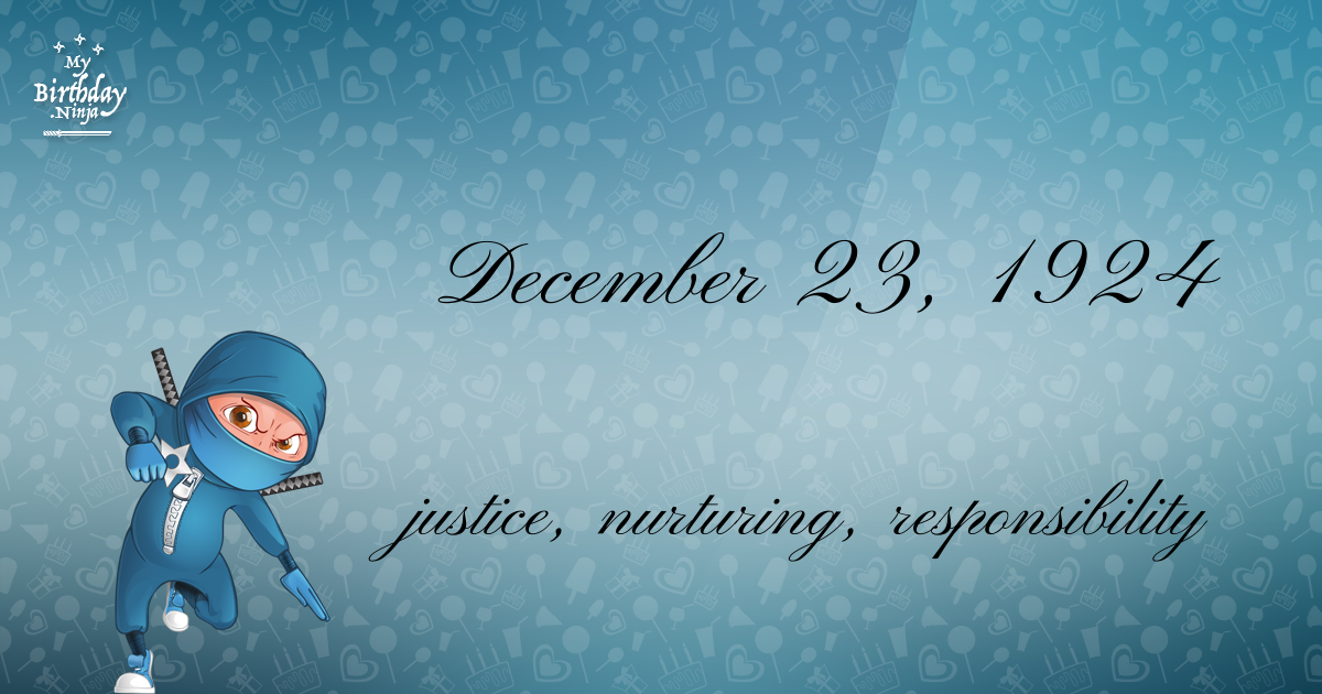 December 23, 1924 Birthday Ninja Poster