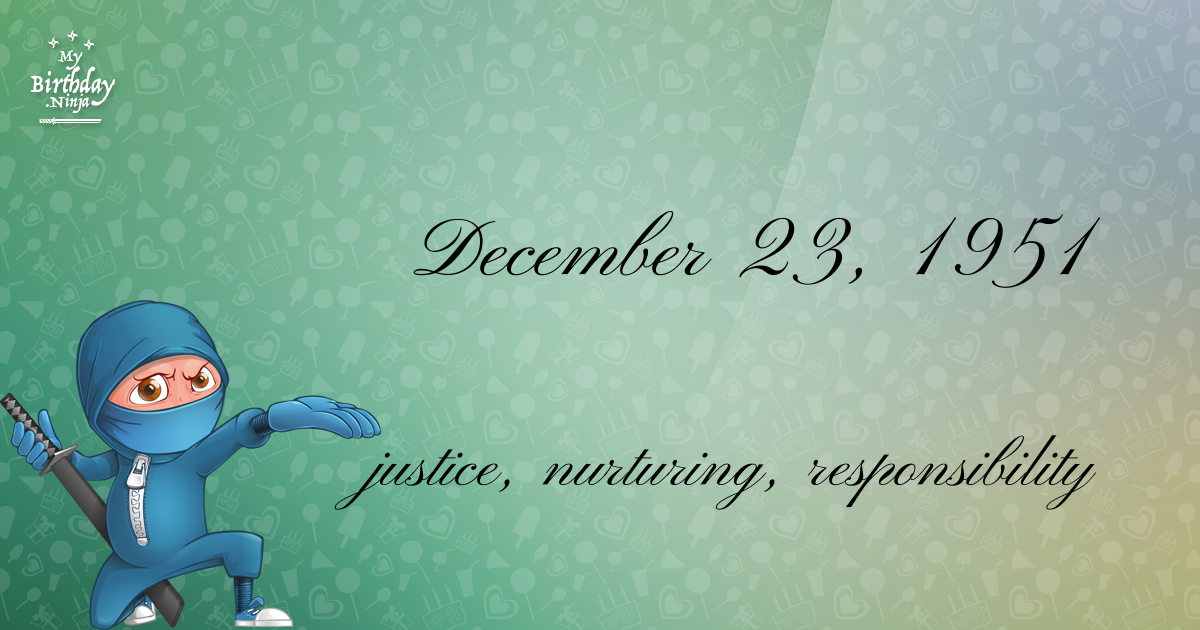 December 23, 1951 Birthday Ninja Poster