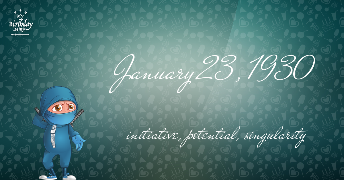 January 23, 1930 Birthday Ninja Poster