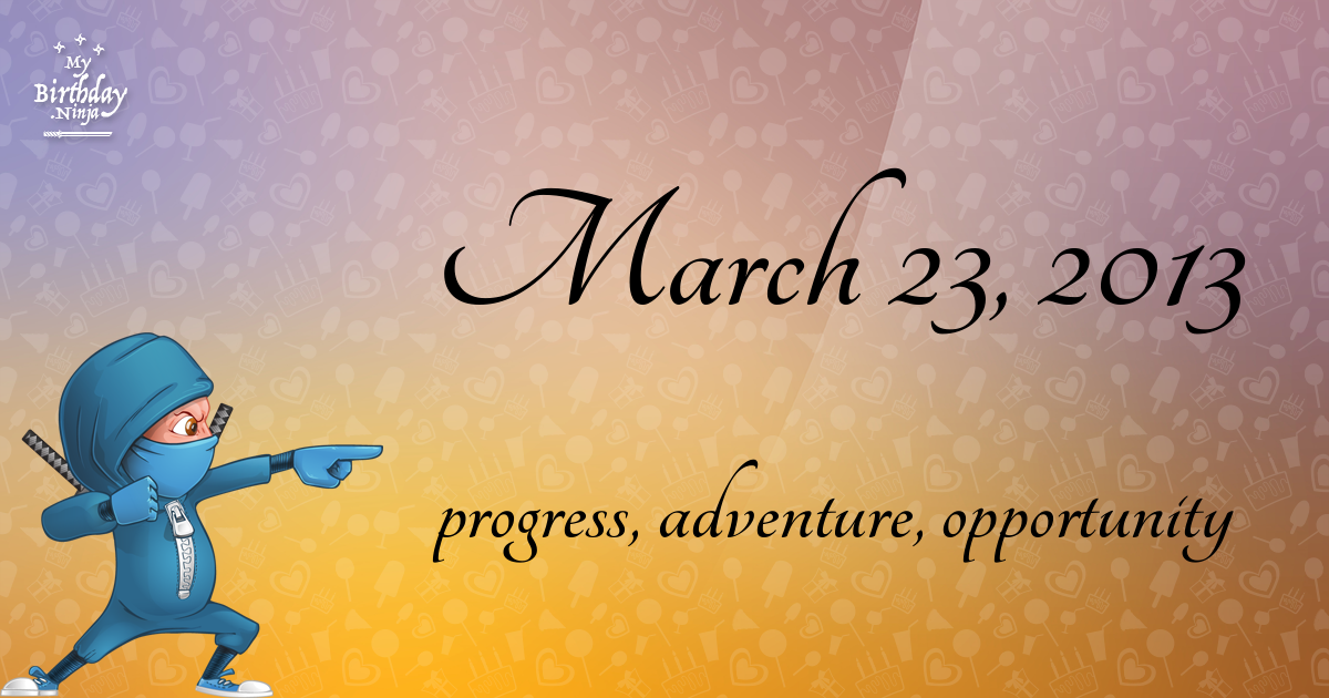 March 23, 2013 Birthday Ninja Poster