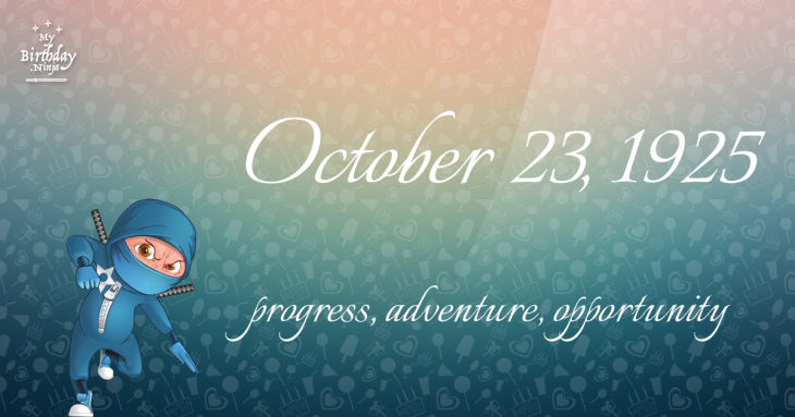 October 23, 1925 Birthday Ninja