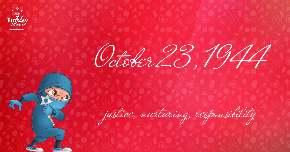 October 23, 1944 Birthday Ninja Poster