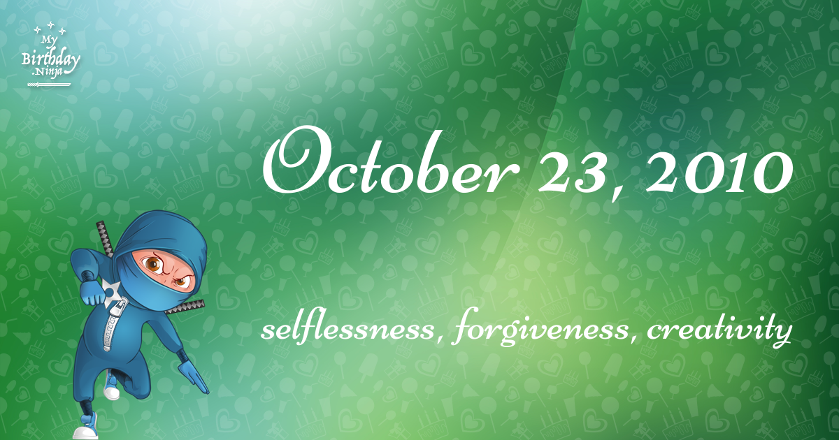 October 23, 2010 Birthday Ninja Poster