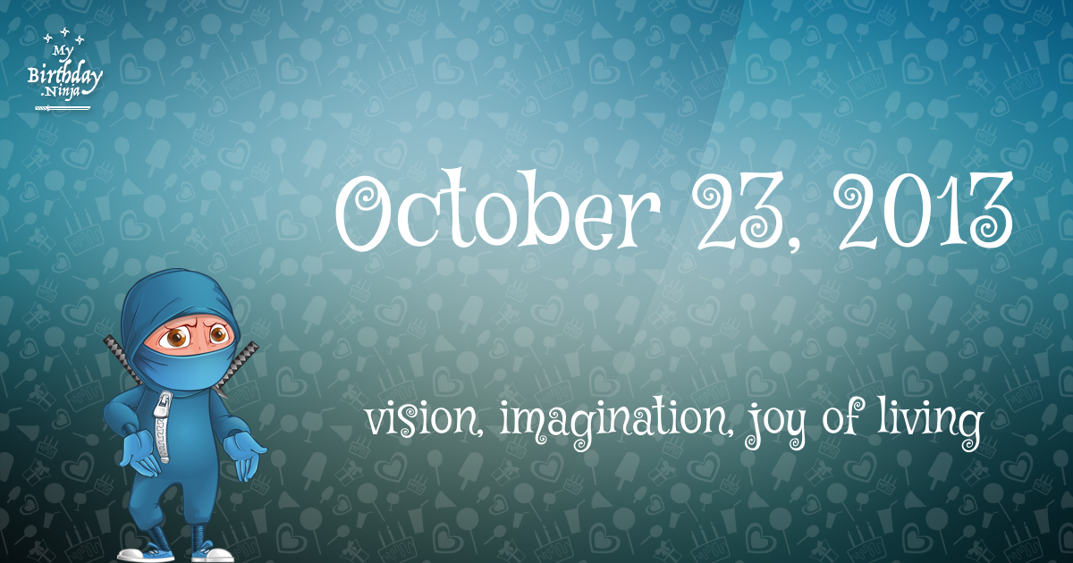 October 23, 2013 Birthday Ninja Poster