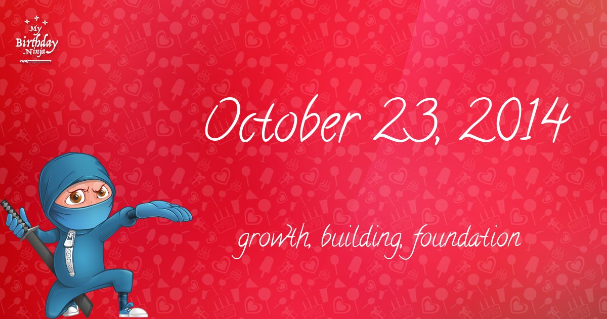 October 23, 2014 Birthday Ninja Poster