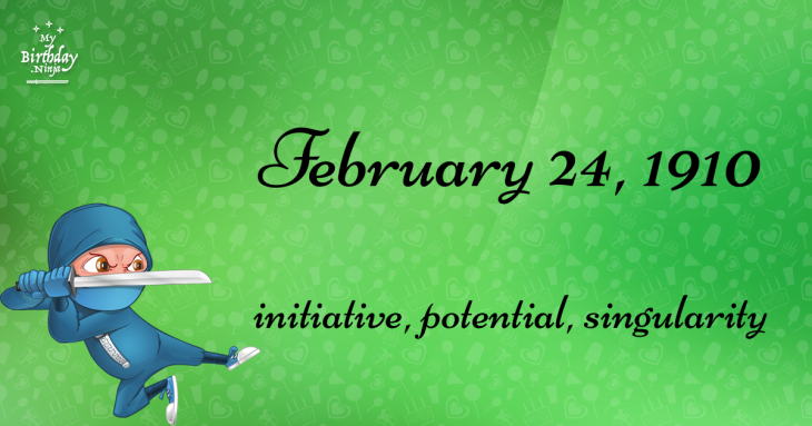 February 24, 1910 Birthday Ninja