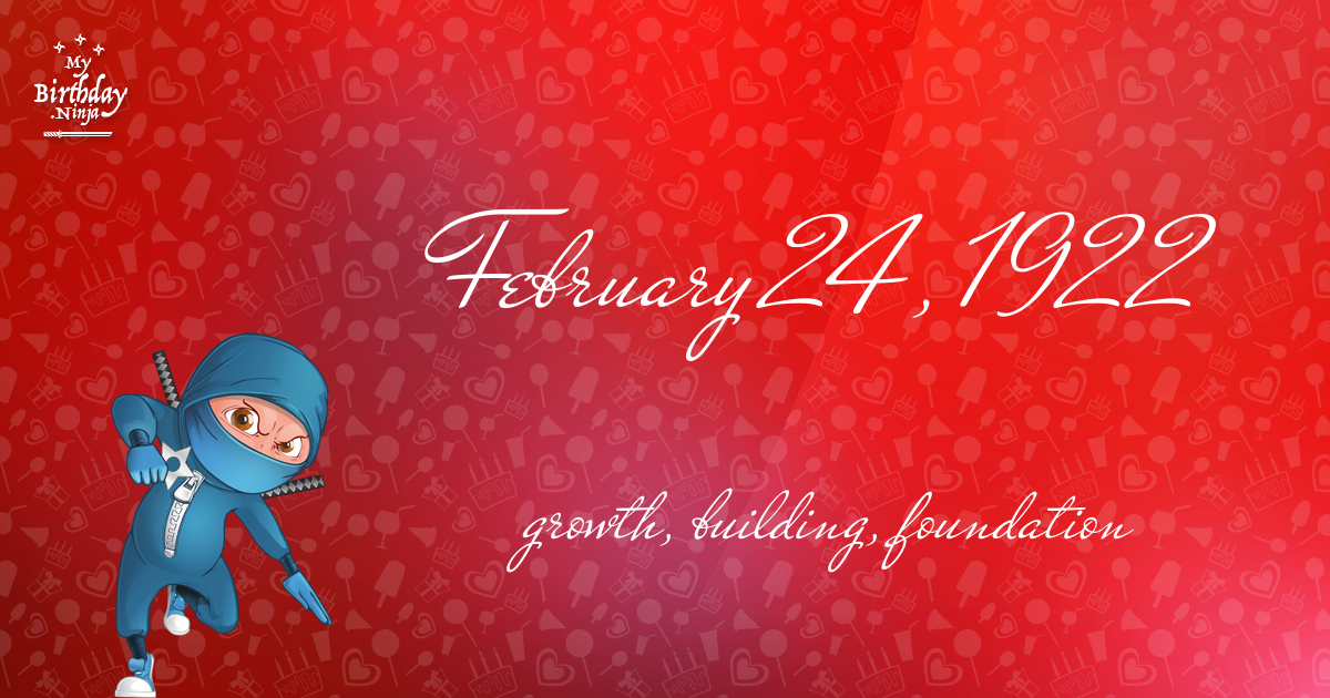February 24, 1922 Birthday Ninja Poster