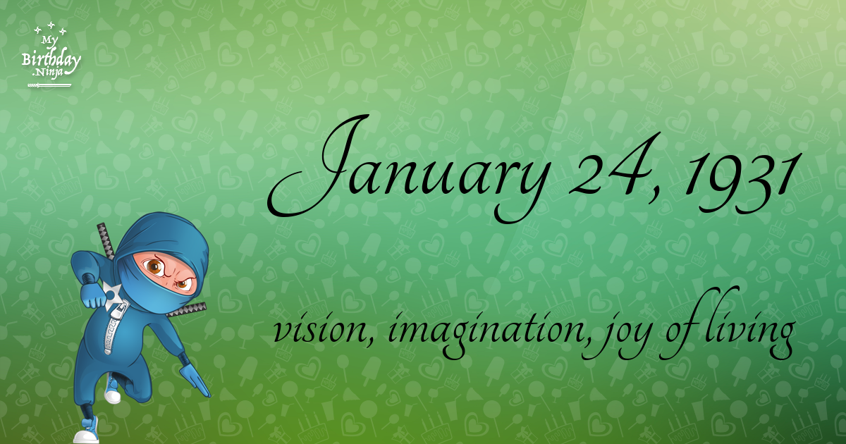 January 24, 1931 Birthday Ninja Poster
