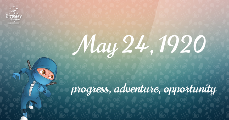 May 24, 1920 Birthday Ninja