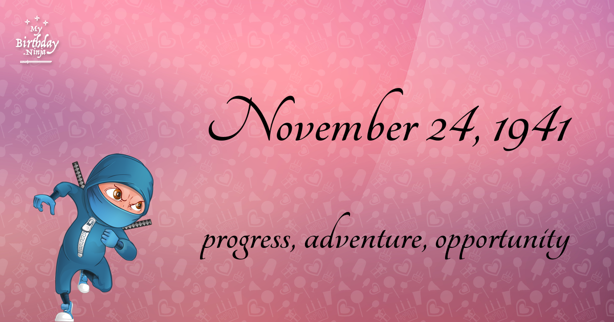 November 24, 1941 Birthday Ninja Poster