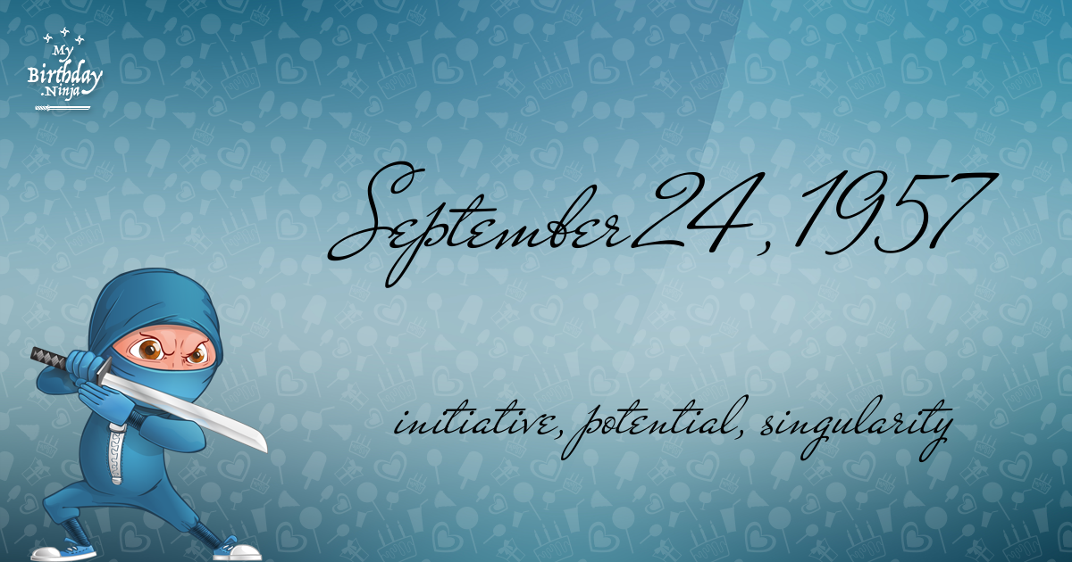 September 24, 1957 Birthday Ninja Poster