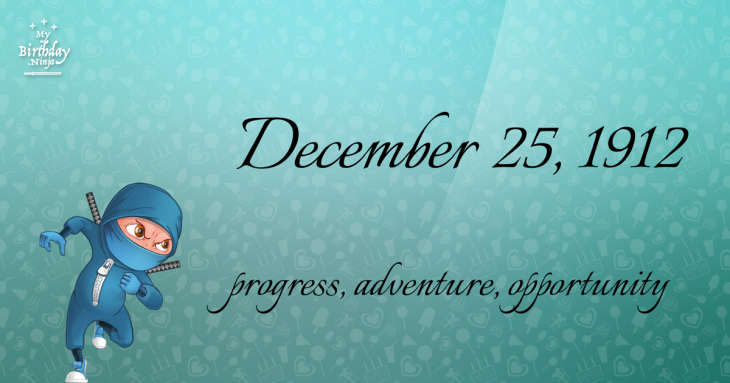 December 25, 1912 Birthday Ninja