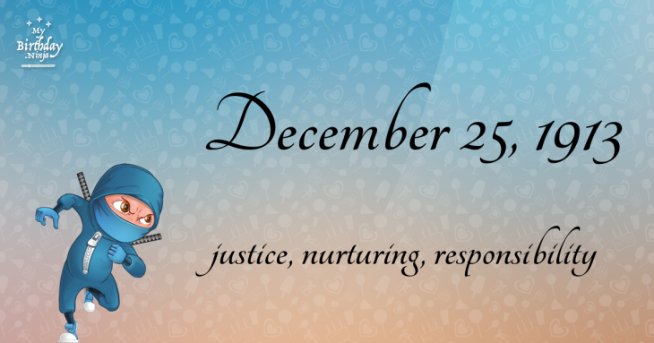 December 25, 1913 Birthday Ninja