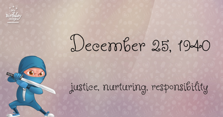 December 25, 1940 Birthday Ninja