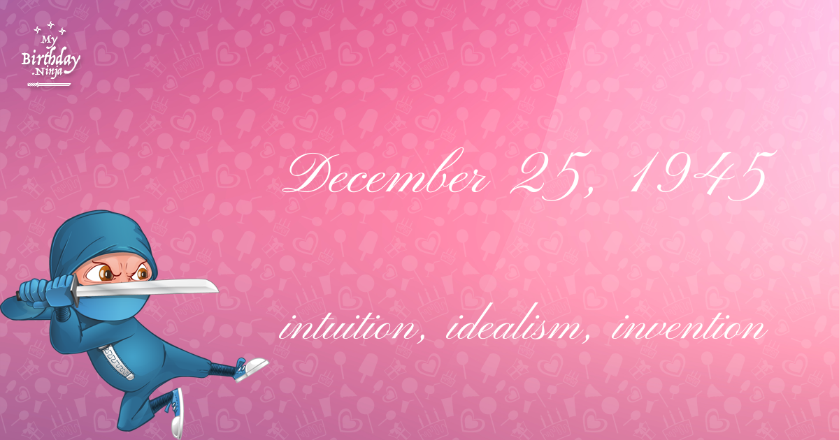 December 25, 1945 Birthday Ninja Poster