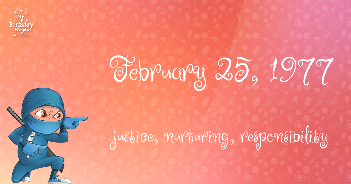 February 25, 1977 Birthday Ninja Poster