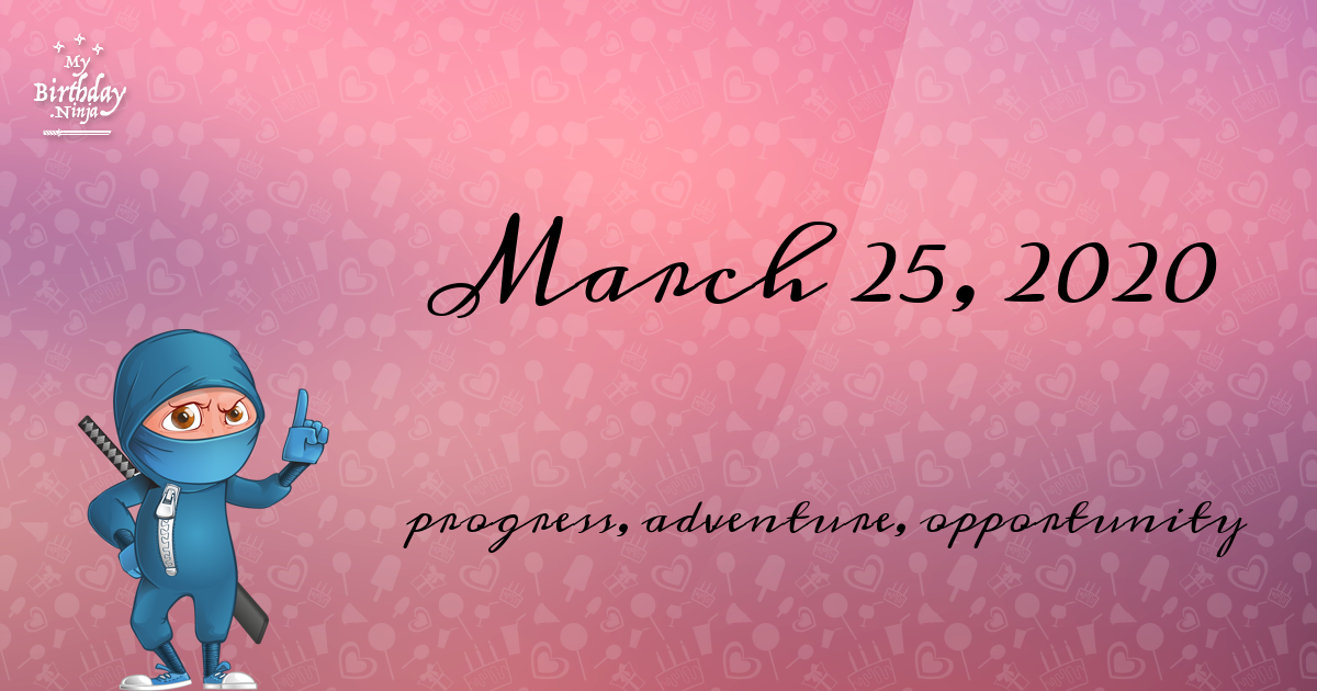 March 25, 2020 Birthday Ninja Poster