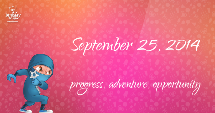 September 25, 2014 Birthday Ninja