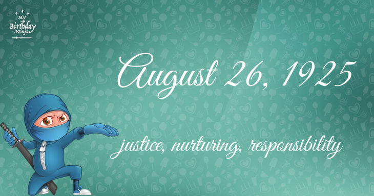 August 26, 1925 Birthday Ninja