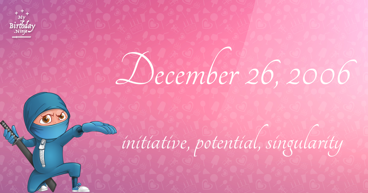 December 26, 2006 Birthday Ninja Poster