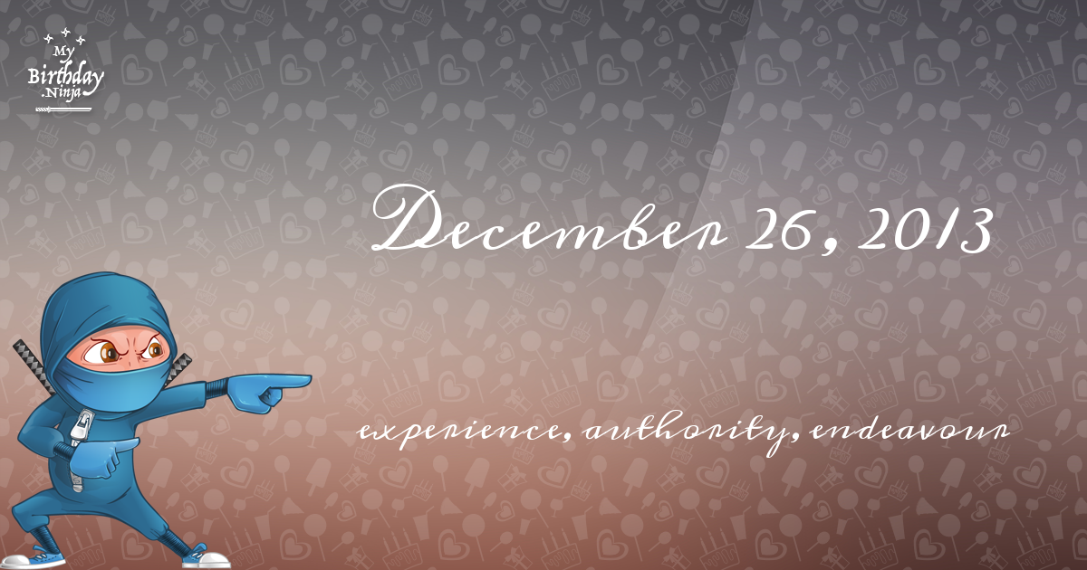 December 26, 2013 Birthday Ninja Poster