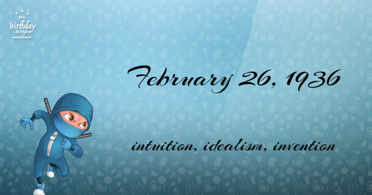 February 26, 1936 Birthday Ninja