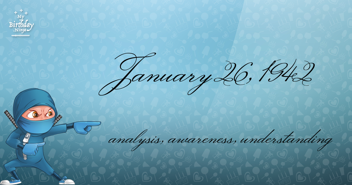 January 26, 1942 Birthday Ninja Poster