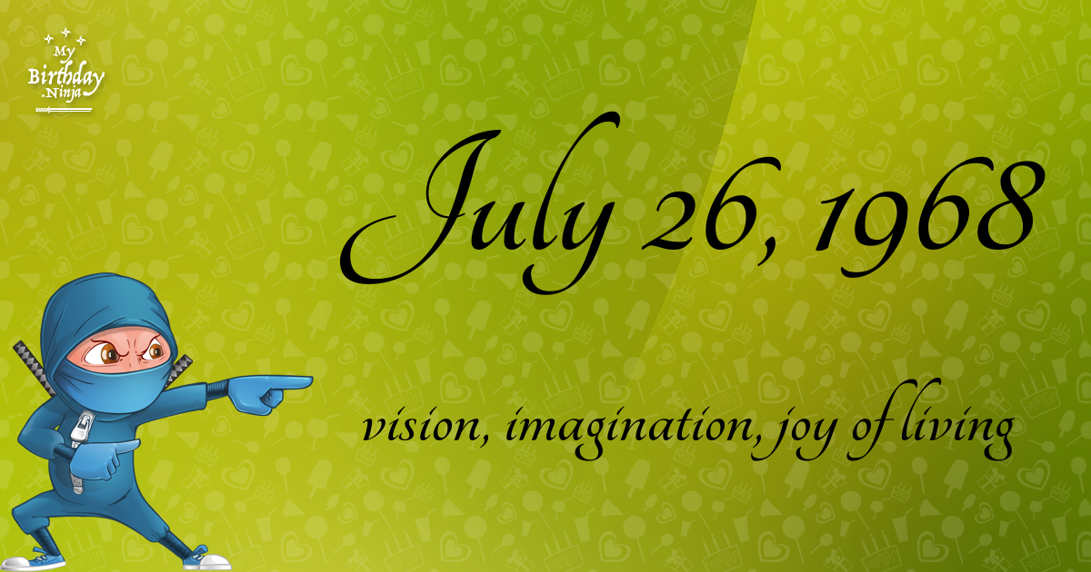 July 26, 1968 Birthday Ninja Poster