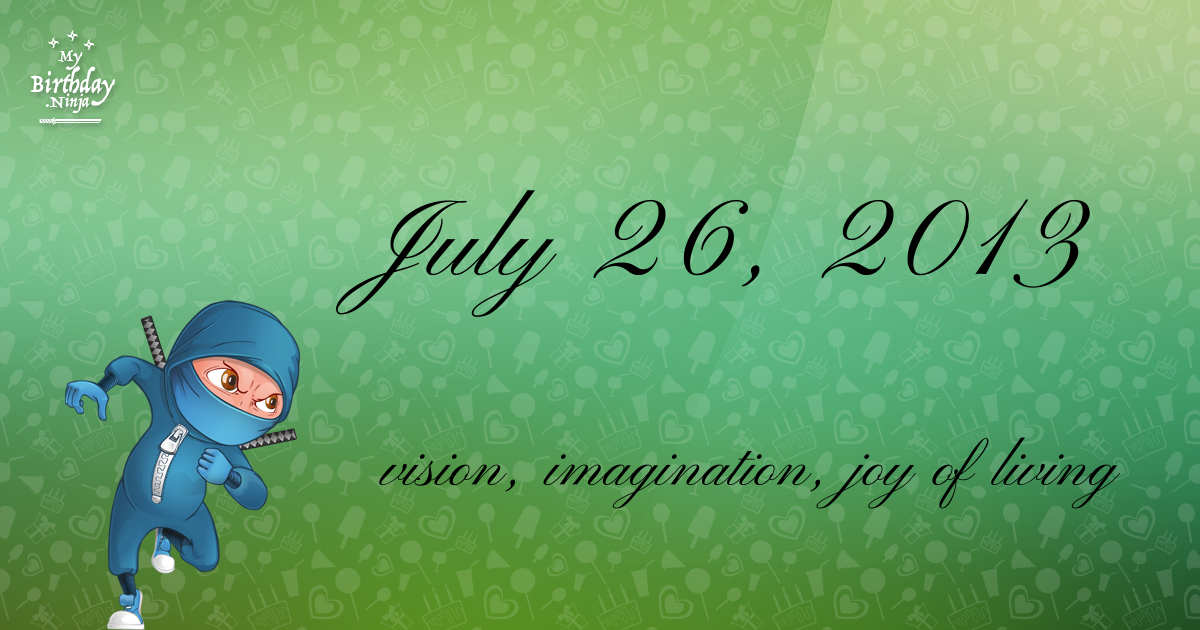 July 26, 2013 Birthday Ninja Poster