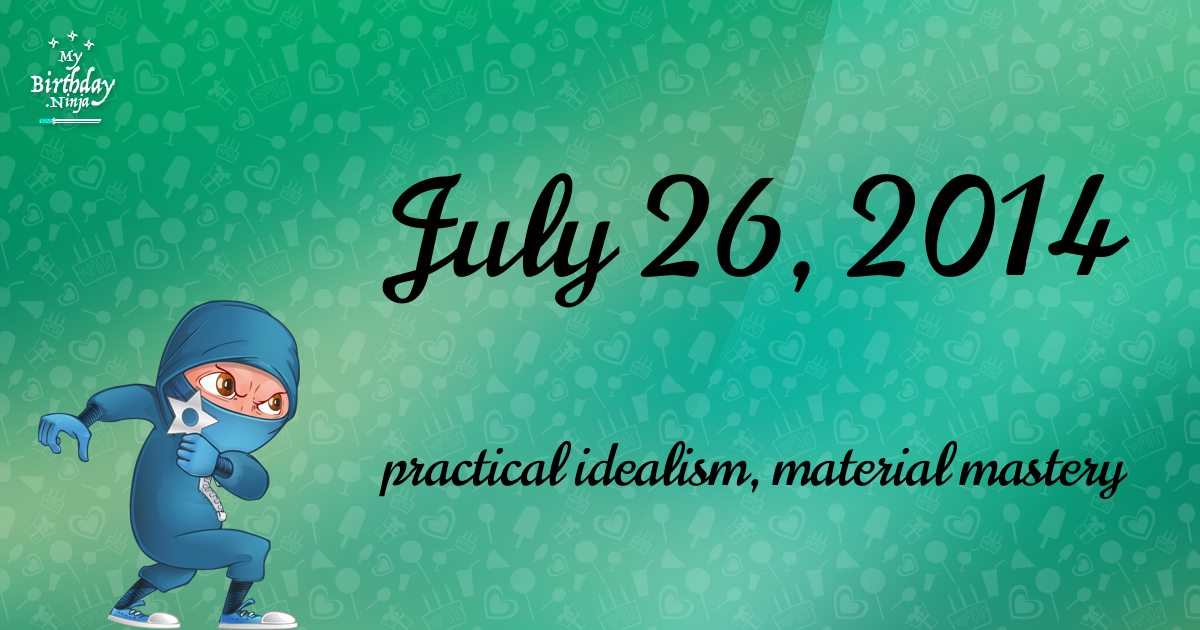 July 26, 2014 Birthday Ninja Poster