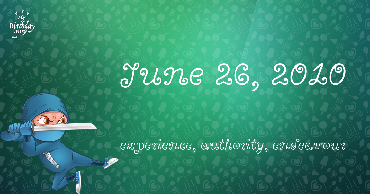 June 26, 2010 Birthday Ninja Poster