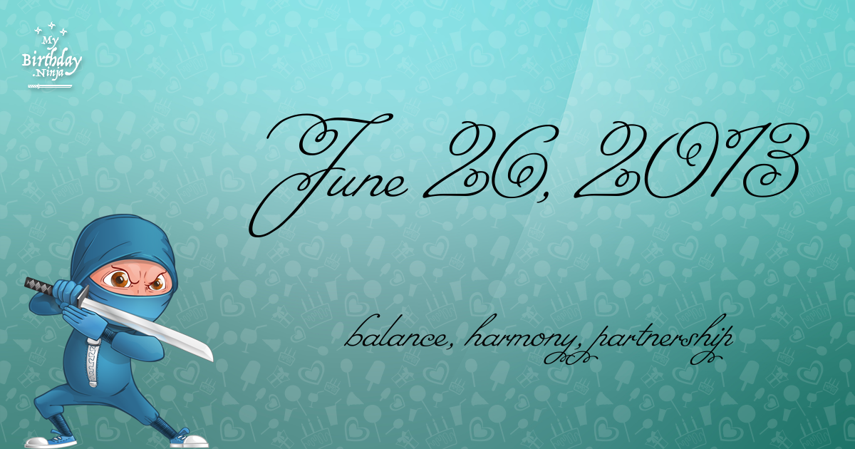June 26, 2013 Birthday Ninja Poster