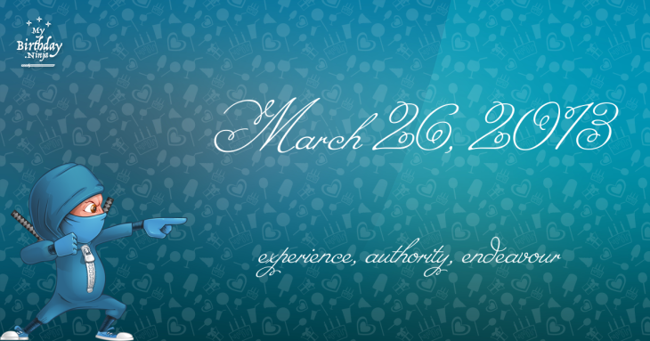 March 26, 2013 Birthday Ninja