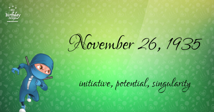 November 26, 1935 Birthday Ninja