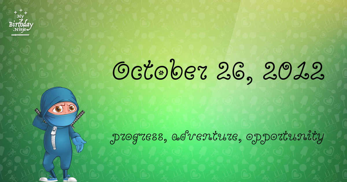 October 26, 2012 Birthday Ninja Poster
