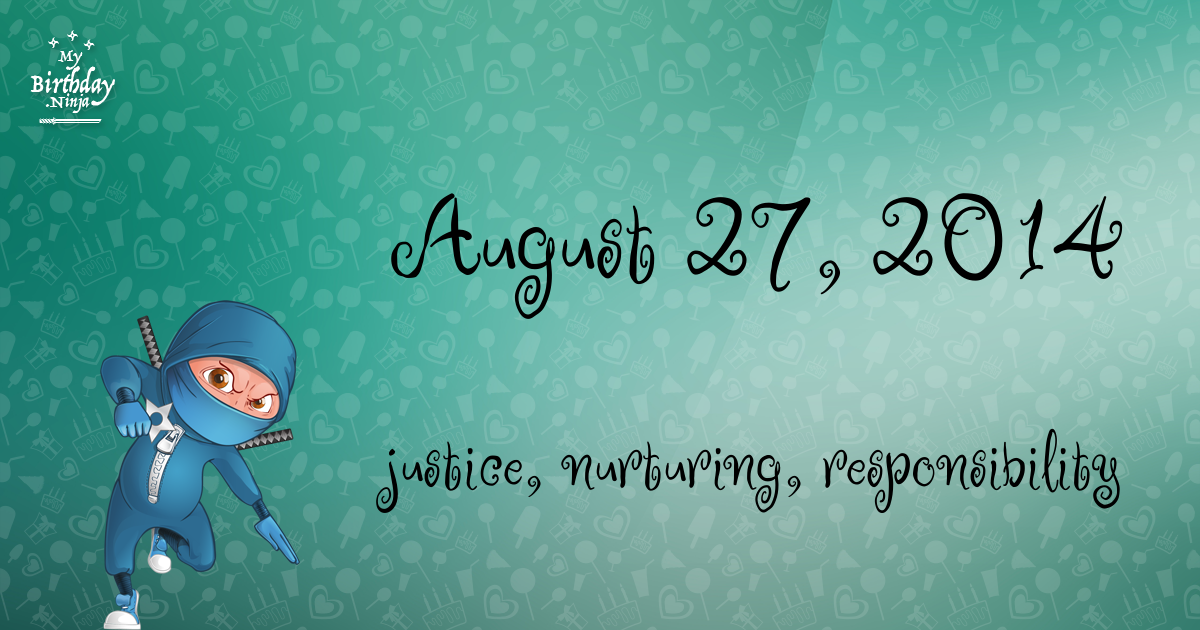 August 27, 2014 Birthday Ninja Poster