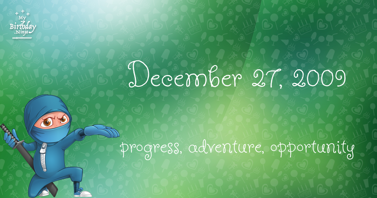December 27, 2009 Birthday Ninja Poster