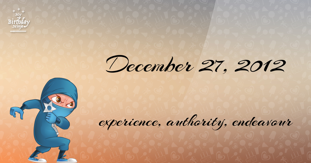 December 27, 2012 Birthday Ninja Poster