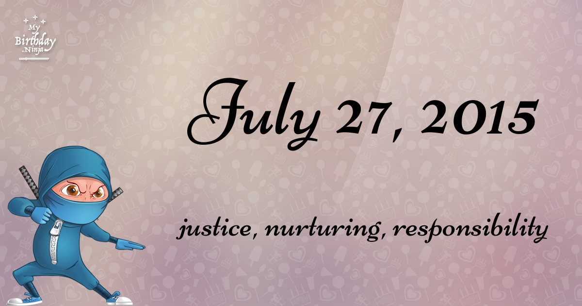 July 27, 2015 Birthday Ninja Poster