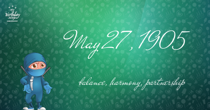 May 27, 1905 Birthday Ninja