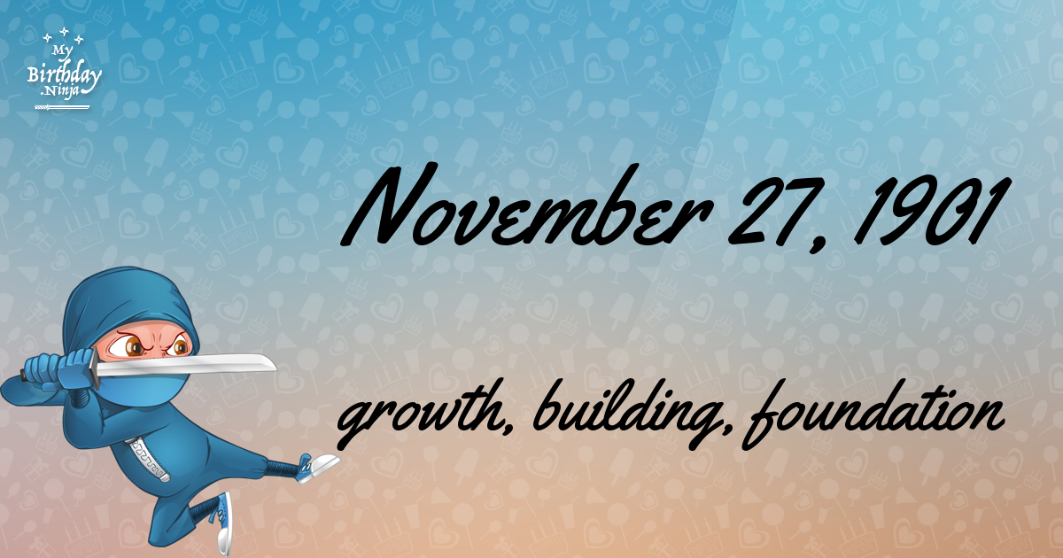 November 27, 1901 Birthday Ninja Poster