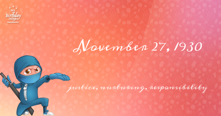 November 27, 1930 Birthday Ninja