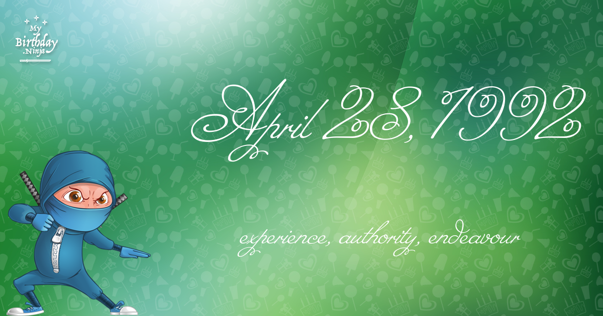 April 28, 1992 Birthday Ninja Poster