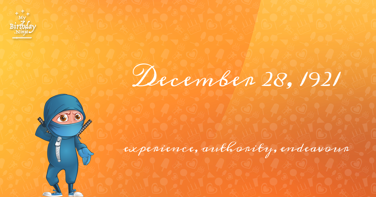 December 28, 1921 Birthday Ninja Poster