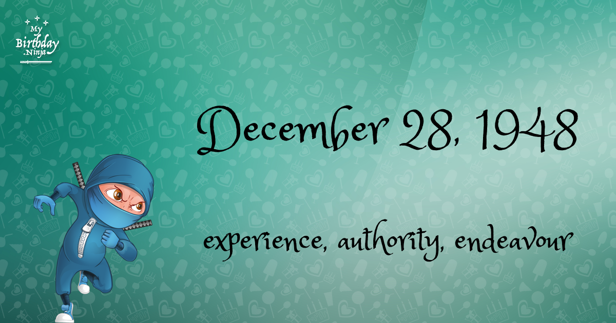 December 28, 1948 Birthday Ninja Poster