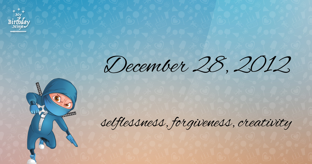 December 28, 2012 Birthday Ninja Poster