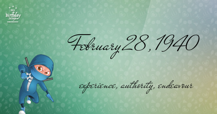 February 28, 1940 Birthday Ninja