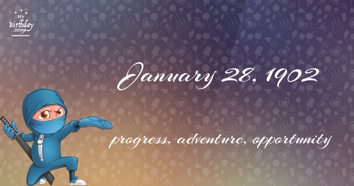January 28, 1902 Birthday Ninja Poster