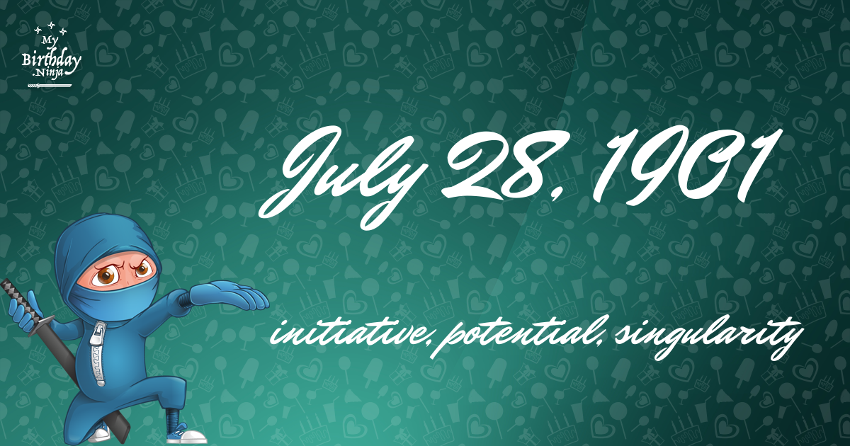 July 28, 1901 Birthday Ninja Poster